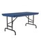 Correll Rectangle Heavy Duty Commerical Adjustable Height Plastic Folding Table, 24" W, 48" L, 22" to 32" H RA2448-27 - alternate 4